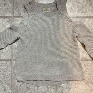 Hollister Gray Cold Shoulder Sweater